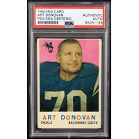 Art Donovan Baltimore Colts Signed 1959 Topps Card #86 PSA Authenticated