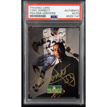 Tony Dorsett Signed 1992 Pro Line Portraits Card #420 PSA Authenticated