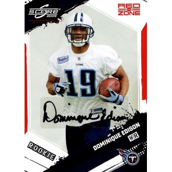 Dominique Edison Titans Signed 2009 Score Inscriptions Red Zone Card #336 13/30