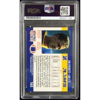 Jim Everett Los Angels Rams Signed 1990 Pro Set Card #165 PSA Authenticated