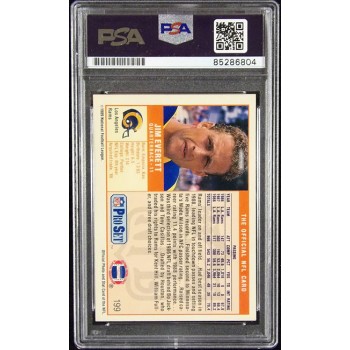 Jim Everett Los Angels Rams Signed 1989 Pro Set Card #199 PSA Authenticated