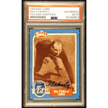 Ray Flaherty Signed 1988 SWELL Football Card #21 PSA Authenticated