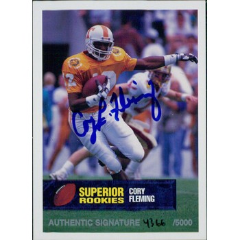 Cory Fleming Tennessee Volunteers 1994 Superior Rookies Autographed Card /5000 #77