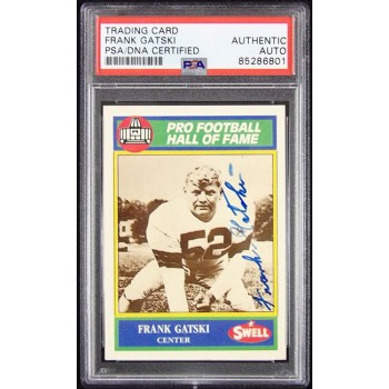 Frank Gatski Signed 1990 Swell Pro Football Hall of Fame Card #130 PSA Authentic
