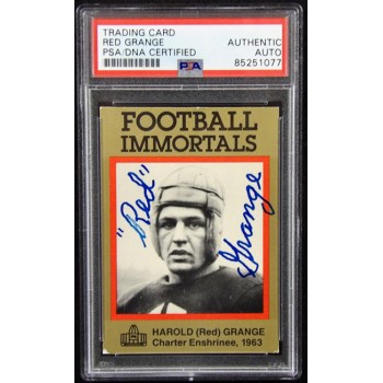 Red Grange Signed 1985-88 Football Immortals Hall of Fame Card #42 PSA Authentic