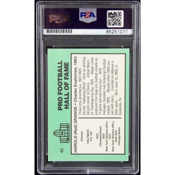 Red Grange Signed 1985-88 Football Immortals Hall of Fame Card #42 PSA Authentic