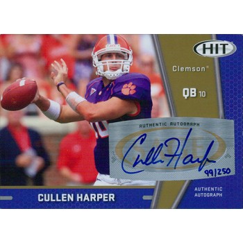 Cullen Harper Signed 2009 SAGE HIT Gold Football Card #A73 /250