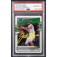 Justin Herbert Signed 2020 Chronicles Draft Picks Rated Rookie Card #4 PSA 10