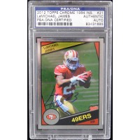 LaMichael James 49ers Signed 2012 Topps Chrome 1984 Card #21 PSA Authenticated