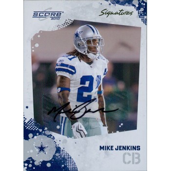 Mike Jenkins Dallas Cowboys Signed 2010 Score Football Card #80