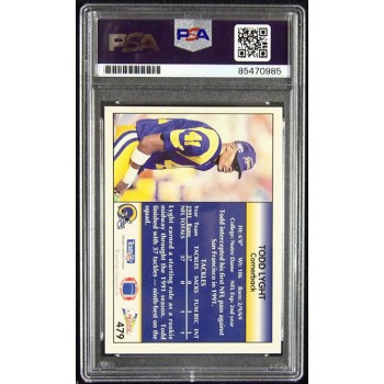 Todd Lyght Los Angeles Rams Signed 1992 Pacific Card #479 PSA Authenticated