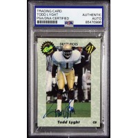 Todd Lyght Signed 1991 Classic Draft Pick Card PSA Authenticated /1500