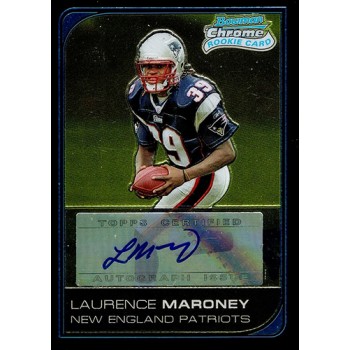 Laurence Maroney New England Patriots Signed 2006 Bowman Chrome Card #270