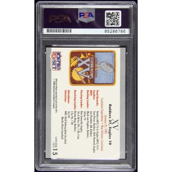Rod Martin Oakland Raiders Signed 1990 Pro Set Card #15 PSA Authenticated