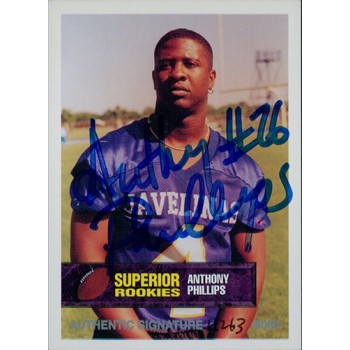 Anthony Phillips Texas A&M 1994 Superior Rookies Autographed Card /5000 #32