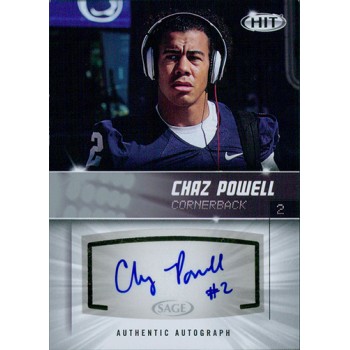 Chaz Powell Penn State Nittany Lions Signed 2012 SAGE HIT Football Card #A26