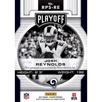 Josh Reynolds Los Angeles Rams Signed 2017 Panini Playoff Hail Mary Card #RPS-RE