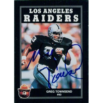 Greg Townsend Los Angeles Raiders Signed 1990-91 Promo Card JSA Authenticated