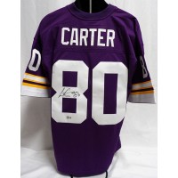 Cris Carter Minnesota Vikings Signed Replica M&N Legacy Jersey BAS Authenticated