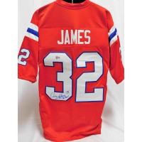 Craig James New England Patriots Signed Custom Jersey Beckett BAS Authenticated