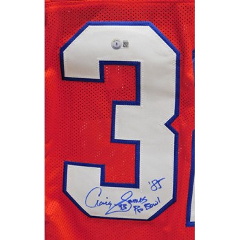 Craig James New England Patriots Signed Custom Jersey Beckett BAS Authenticated