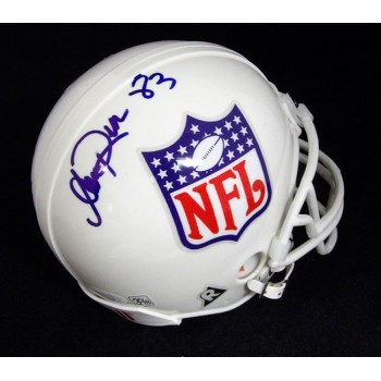 Lance Alworth Andre Reed Signed NFL Logo Replica Mini Helmet JSA Authenticated