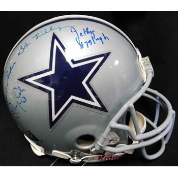 Dallas Cowboys Doomsday Lilly Andrie Cole Pugh Signed Full Size Helmet JSA Auth