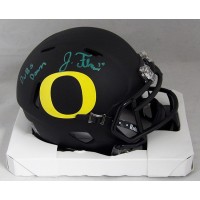 Justin Flowe Oregon Ducks Signed Mini Speed Helmet JSA Authenticated