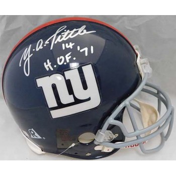 New York Giants Lawrence Taylor YA Tittle Signed FS Authentic Helmet JSA Authen