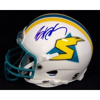 Bill Goldberg Sacramento Surge Signed Schutt Mini Helmet JSA Authenticated