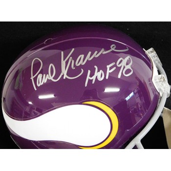 Paul Krause Minnesota Vikings Signed Full Size Replica Helmet JSA Authenticated