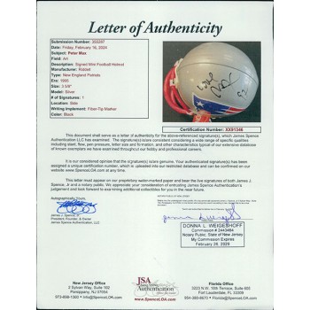 Peter Max Artist Signed New England Patriots Replica Mini Helmet JSA Authentic