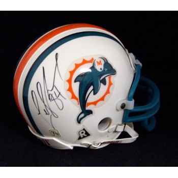 Leslie Shepherd Miami Dolphins Signed Replica Mini Helmet JSA Authenticated