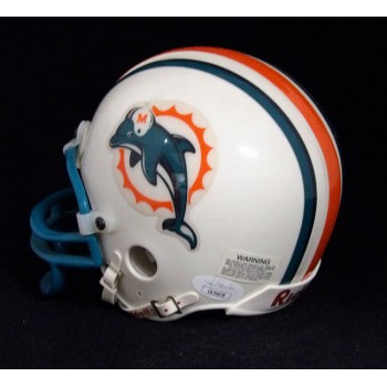 Leslie Shepherd Miami Dolphins Signed Replica Mini Helmet JSA Authenticated