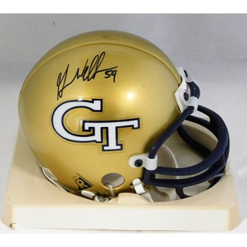 Gerris Wilkinson Georgia Tech Yellow Jackets Signed Mini Helmet JSA Authenticated