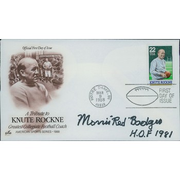 Morris Red Badgro Signed Tribute To Knute Rockne FDI Cachet JSA Authenticated