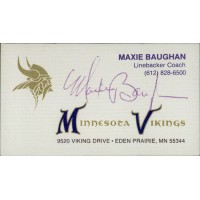 Maxie Baughan Minnesota Vikings Signed 2x3.5 Business Card JSA Authenticated