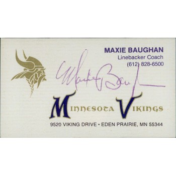 Maxie Baughan Minnesota Vikings Signed 2x3.5 Business Card JSA Authenticated Maxie Baughan Minnesota Vikings Signed 2x3.5 Business Card JSA Authenticated