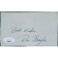 Ron Beagle Navy Midshipmen Signed 3x5Cut Page JSA Authenticated