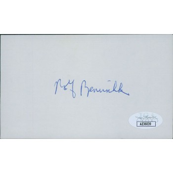 Rolf Benirschke San Diego Chargers Signed 3x5 Index Card JSA Authenticated