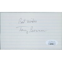 Terry Brennan Notre Dame Fighting Irish Signed 3x5 Index Card JSA Authenticated