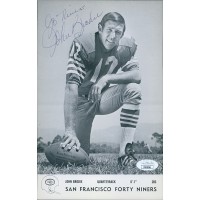 John Brodie San Francisco 49ers Signed 6x9 Postcard JSA Authenticated