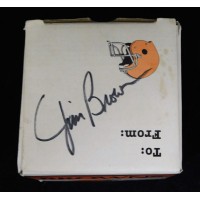 Jim Brown Cleveland Browns Signed 4x4x4 Mug Box JSA Authenticated
