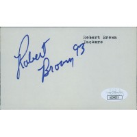 Robert Brown Green Bay Packers Signed 3x5 Index Card JSA Authenticated