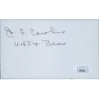 J.C. Caroline Chicago Bears Signed 3x5 Index Card JSA Authenticated