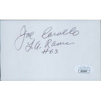 Joe Carollo Los Angeles Rams Signed 3x5 Index Card JSA Authenticated