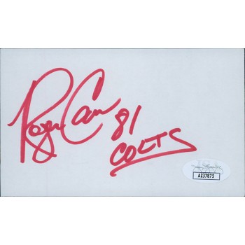 Roger Carr Baltimore Colts Signed 3x5 Index Card JSA Authenticated