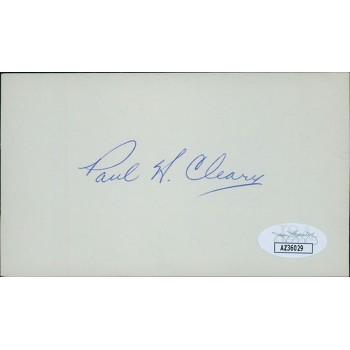 Paul Cleary USC Trojans Football Player Signed 3x5 Index Card JSA Authenticated