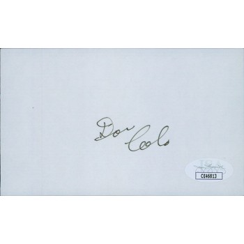 Don Colo Cleveland Browns Signed 3x5 Index Card JSA Authenticated