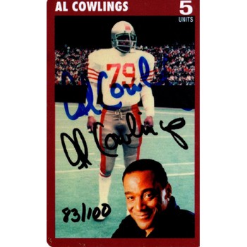 Al Cowlings San Francisco 49ers Signed 1995 Int'l Sports Show Phone Card JSA Authenticated